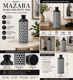 Mazara Black And White Vase