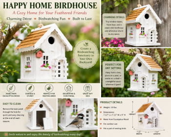 Happy Home Wooden Birdhouse