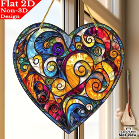 CIFbuy Spiral Heart Sun Catcher Abstract Color Acrylic Window Decor for Home Outdoor Wall(TikTok, temu pick-up service)