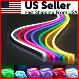1M 2M 12V Flexible Sign Neon Lights Silicone Tube LED Strip Waterproof USA (Option: Cool White-2M)