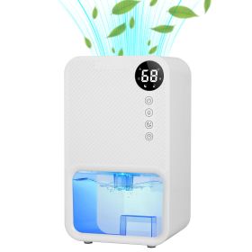 1Pc 37OZ Dehumidifier Indoor Portable Small Dehumidifier With Sleep Mode 24H Timer 7Color Lighting  Touch Control For Home Bathroom Basement Clos (Option: White)