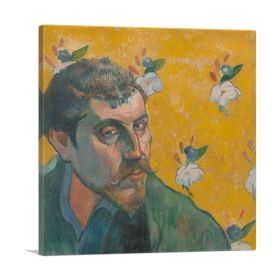 Self-Portrait with Portrait of Emile Bernard 1888 (Type: Standard Framed Canvas Print, size: 16" x 16" / 42cm x 42cm (approx))